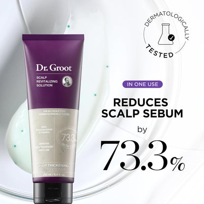 Juego de sérum, champú, acondicionador y tratamiento para el cuero cabelludo Dr. Groot Thickening para la caída del cabello